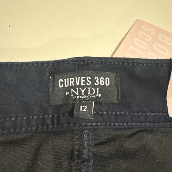 NYDJ Jeans Curves 360 Shape Slim Straight Bowen Dark Wash Stretch Size 12 New - Picture 8 of 12